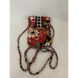 Vera Bradley Cross Body Phone Purse Rare Red Gold Orange
